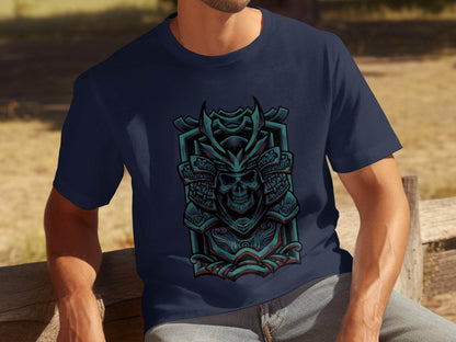 Menacing Samurai Skull Design Graphic T-Shirt - Design & Vybe