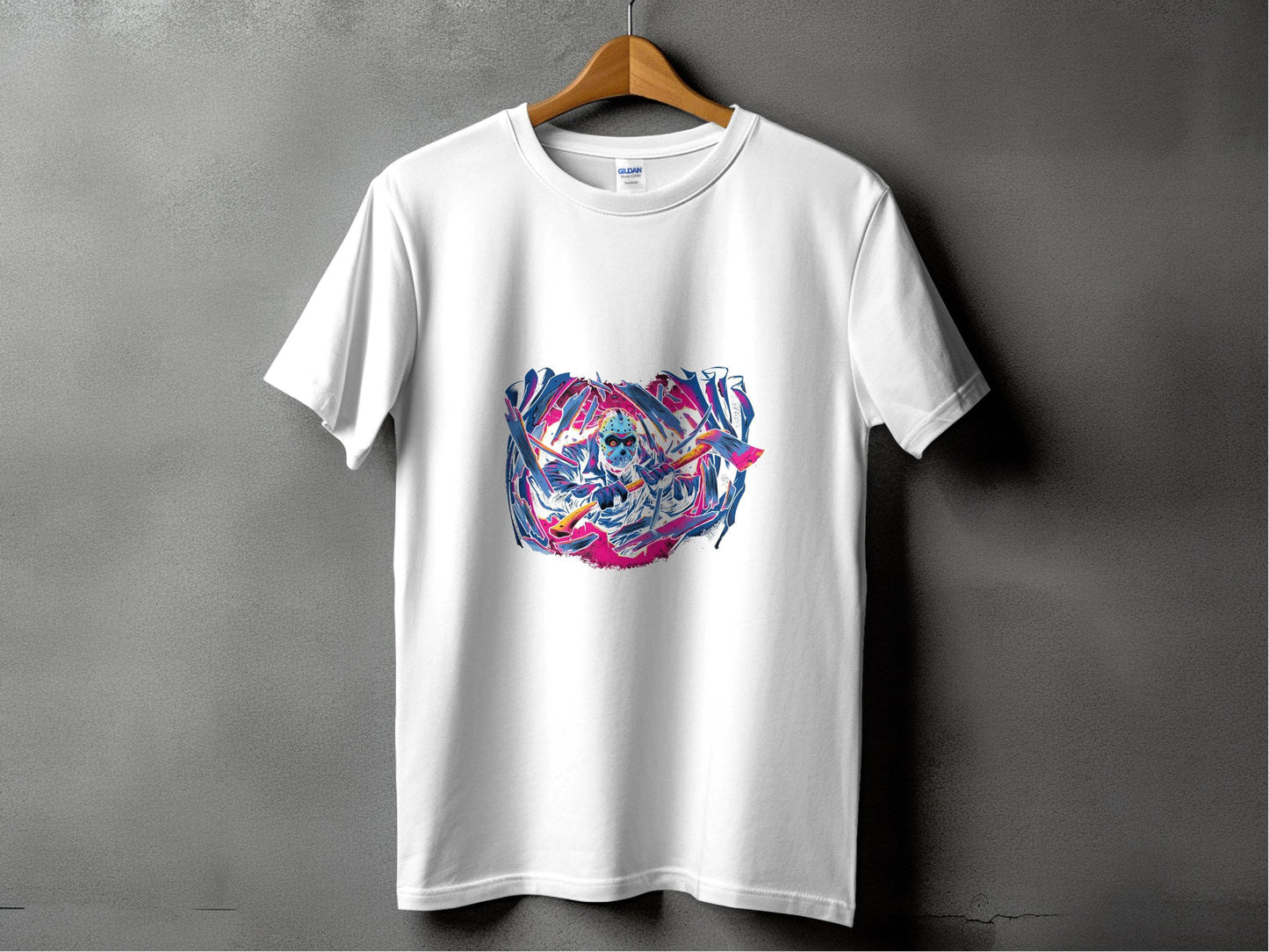 Masked Horror with Axes Abstract Graphics Cool T-Shirt - Design & Vybe