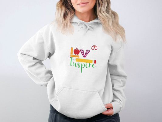 Teach Love Inspire Back To School Design Teachers Hoodie - Design & Vybe
