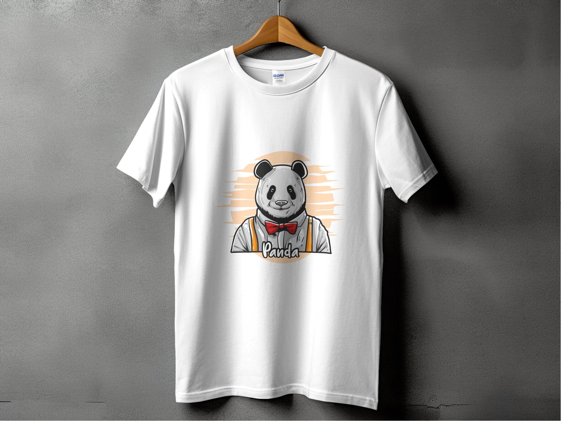 Fun Cartoon Panda Wearing Bow Tie Graphic T-Shirt - Design & Vybe