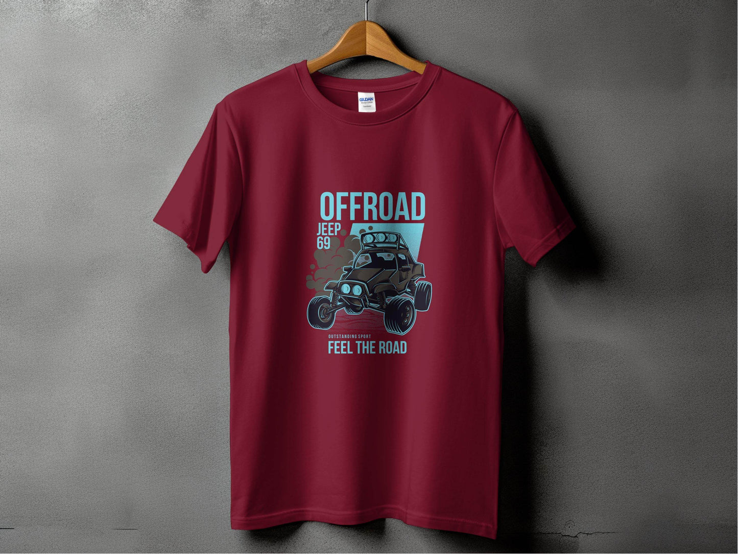 Offroad Jeep 69 Outstanding Sport Feel The Road T-Shirt - Design & Vybe