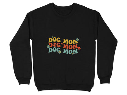 Dog Mom Retro Style with Flowers and Paw Prints Sweater - Design & Vybe