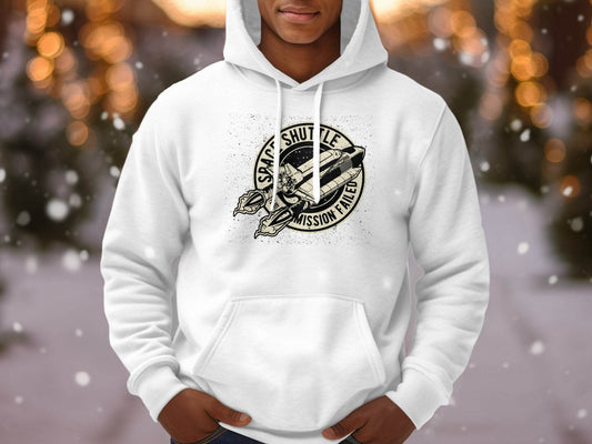 Space Shuttle Mission Failed Graphic Print Hoodie - Design & Vybe