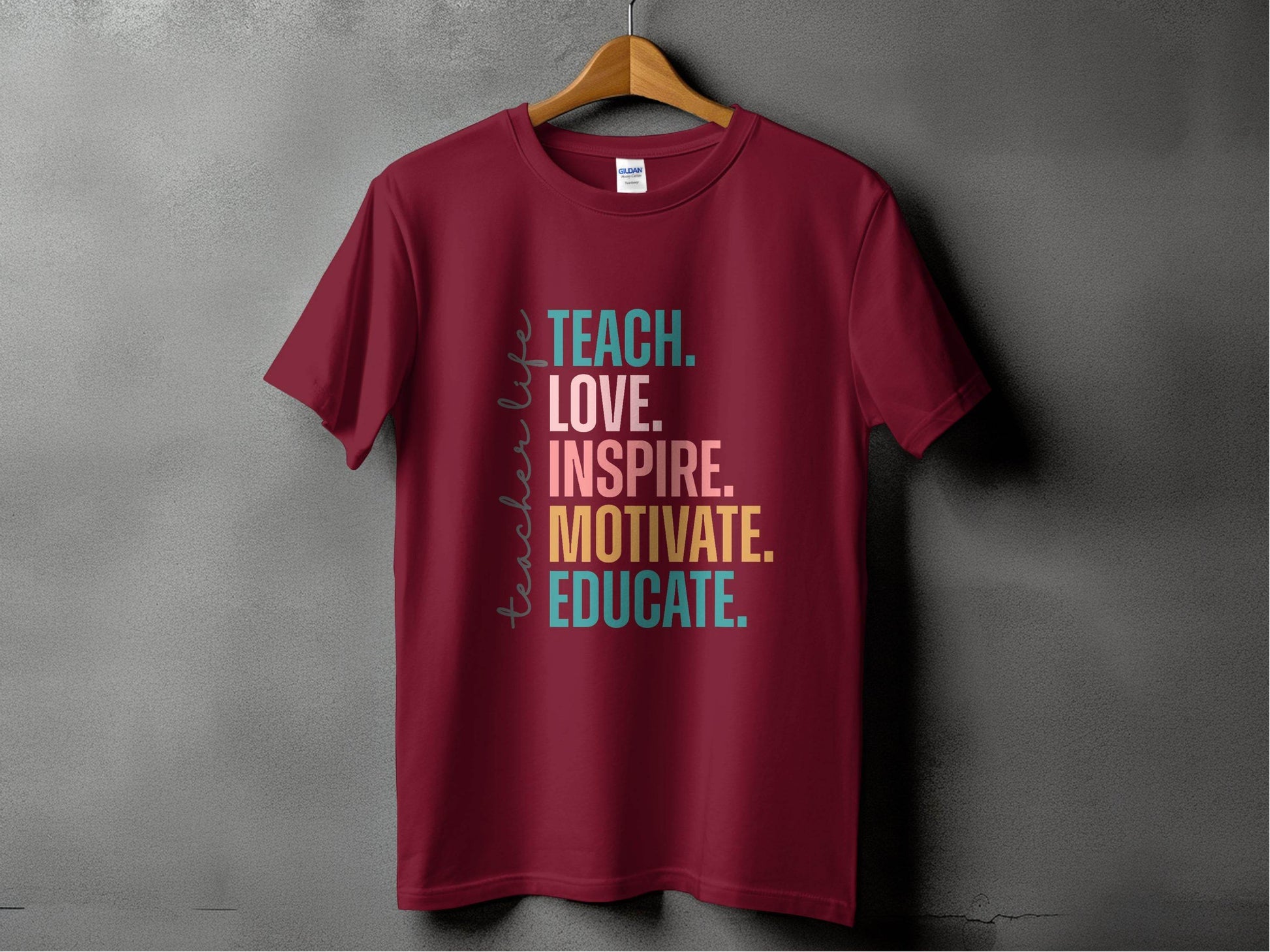 Teach Love Inspire Educate Teacher Life T-Shirt - Design & Vybe
