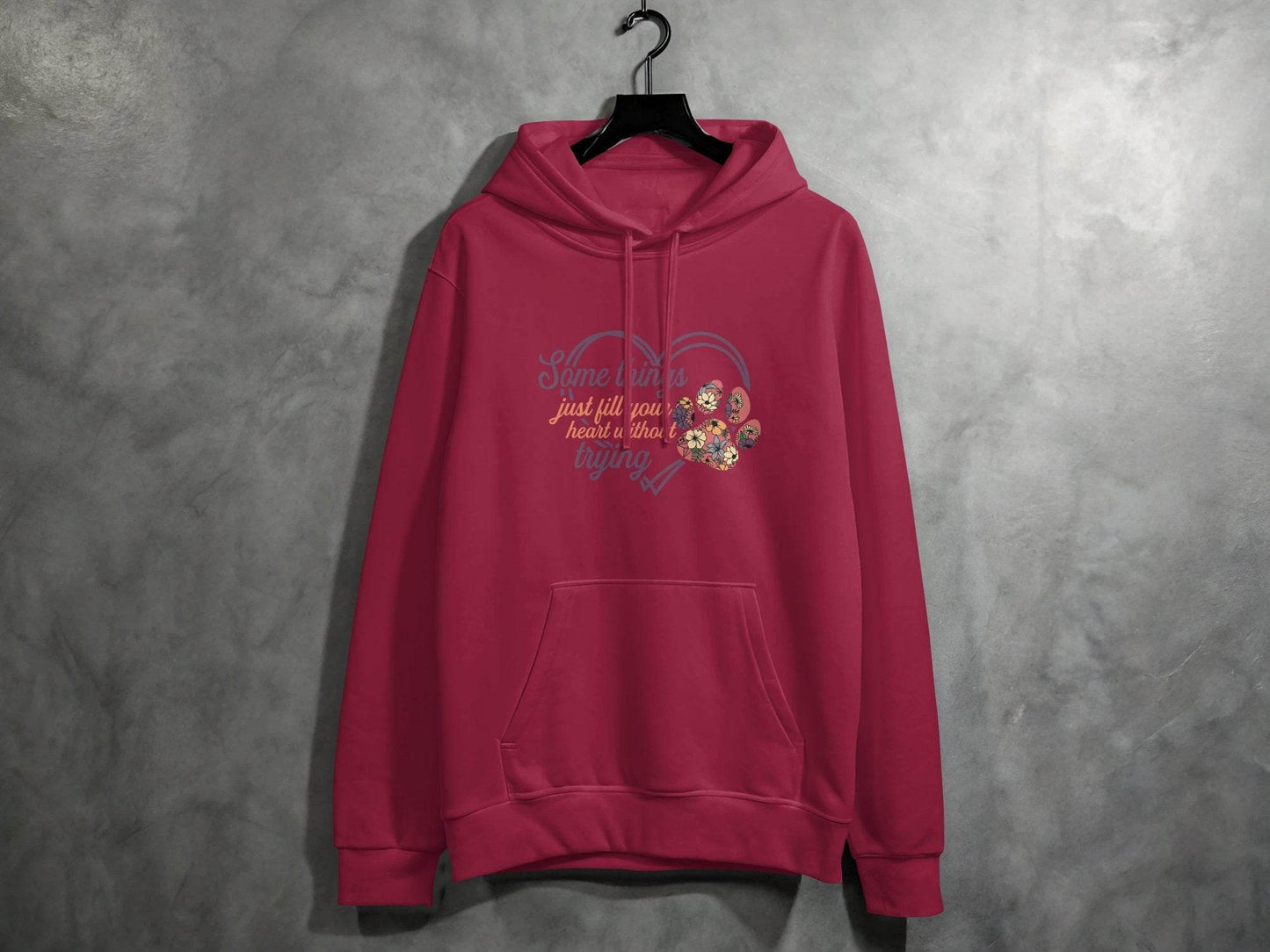 Some Things Fill Heart Without Trying Floral Paw Print Hoodie - Design & Vybe