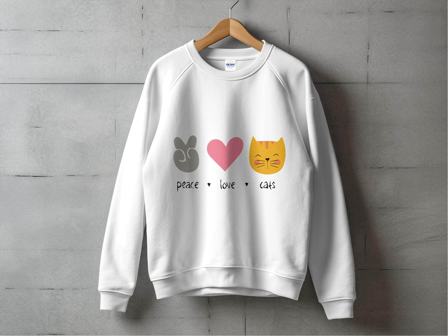 Peace Love Cats Graphic Design Sweater - Design & Vybe
