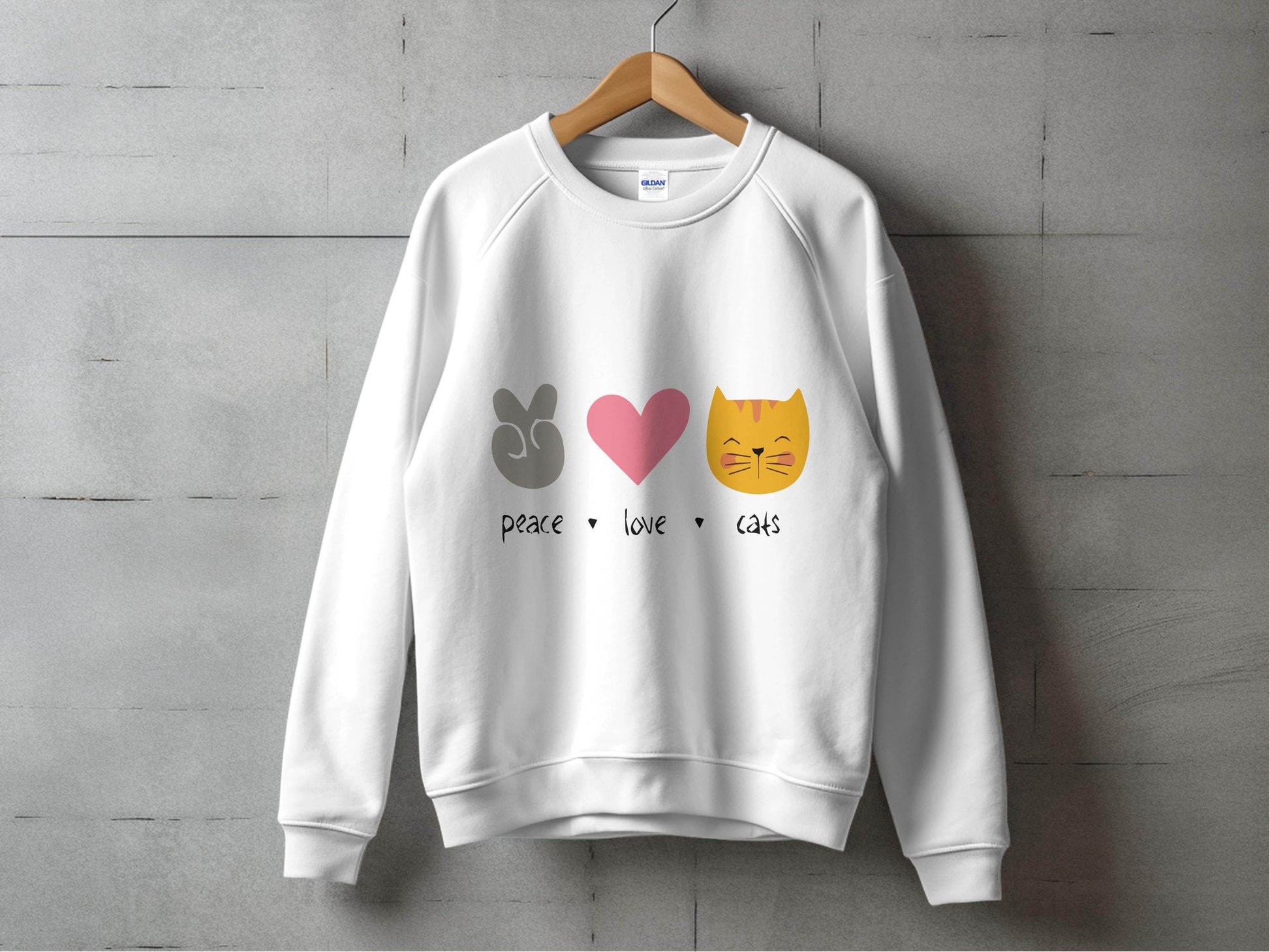 Peace Love Cats Graphic Design Sweater - Design & Vybe