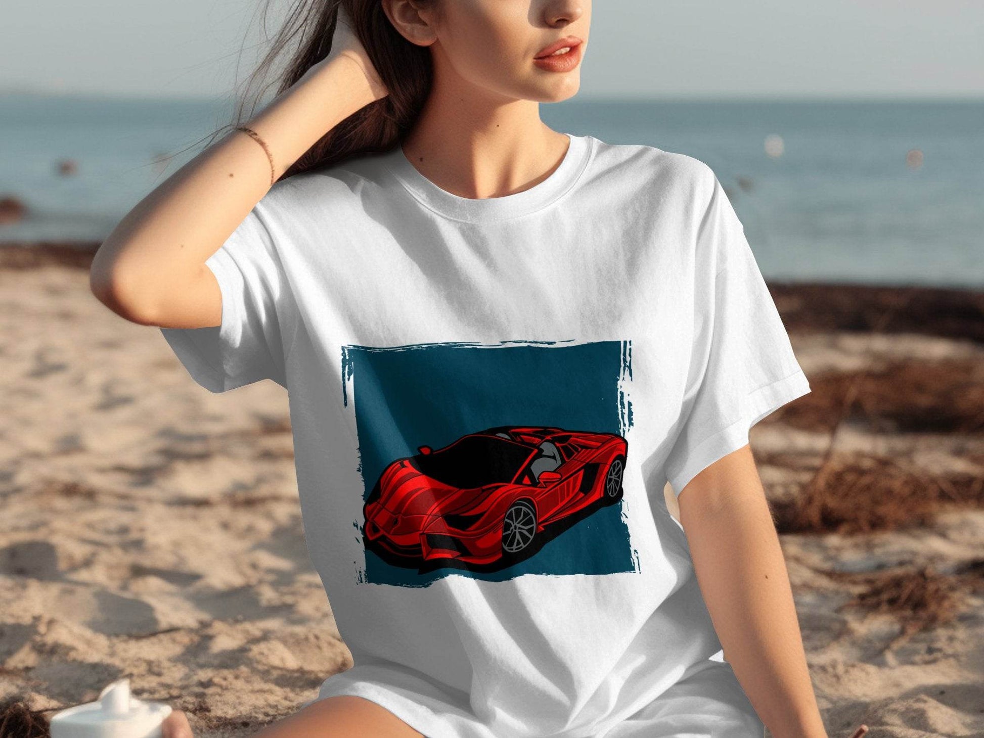 Bold Red Supercar Print Graphic T-Shirt - Design & Vybe