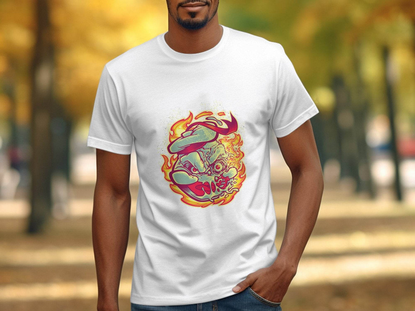 Burning Undead Creature in Flames Graphic Design T-Shirt - Design & Vybe