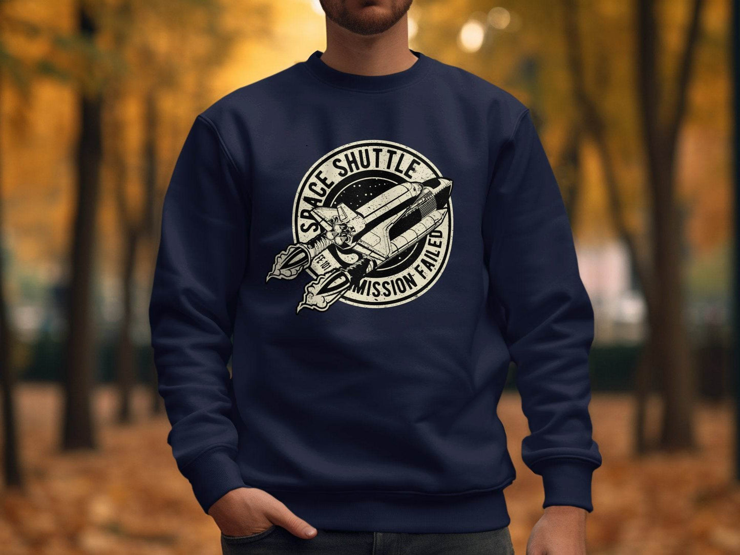 Space Shuttle Mission Failed Graphic Print Sweater - Design & Vybe