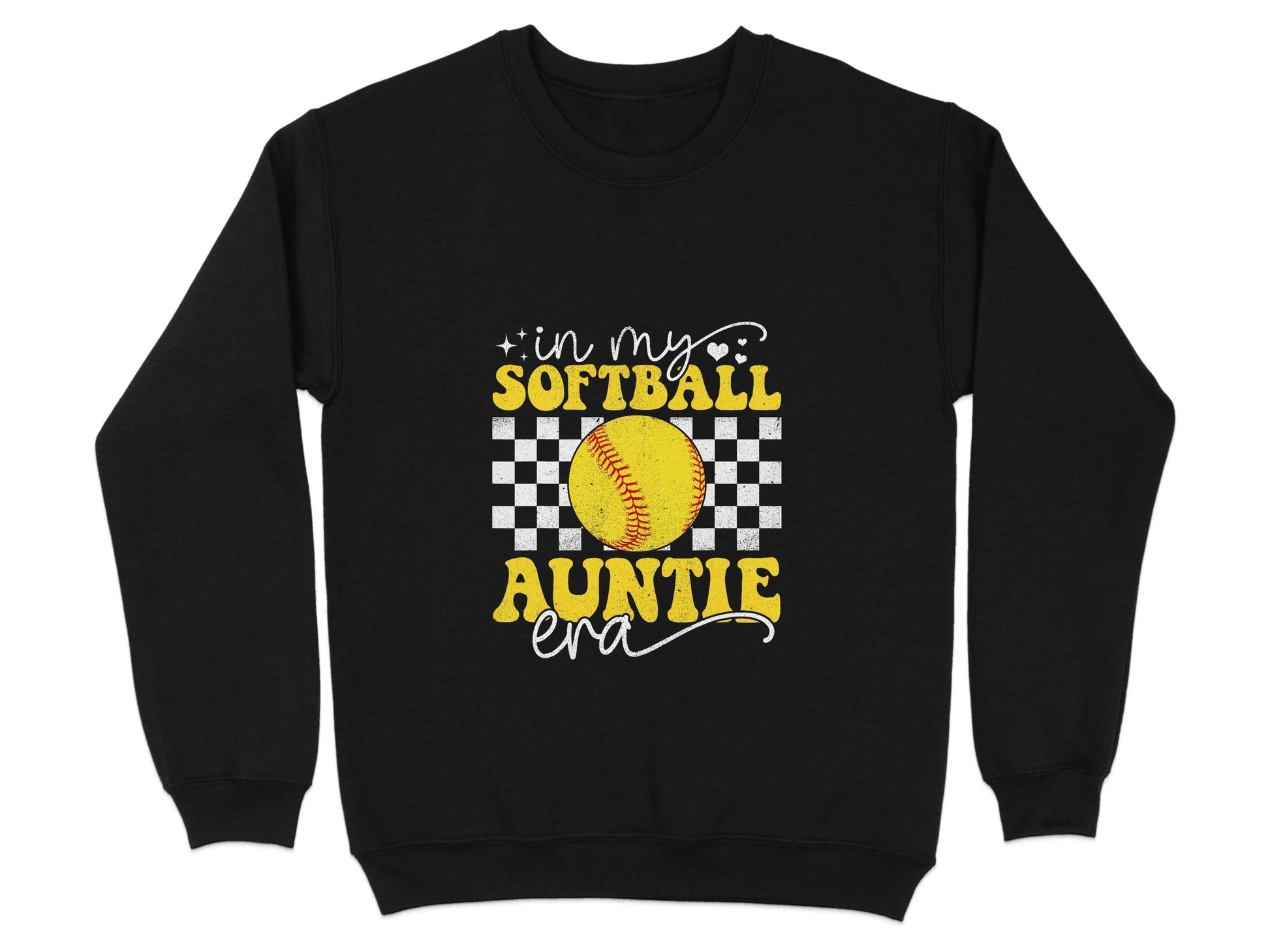 In My Softball Auntie Era Groovy Retro Proud Graphic Design Image Sweater - Design & Vybe
