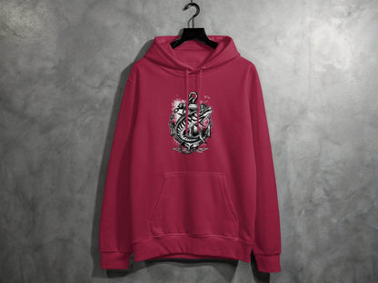 Nautical Anchor Design With Marlin Graphic Hoodie - Design & Vybe