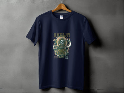 Retro Diving Helmet with DROWN Graphic Cool T-Shirt - Design & Vybe