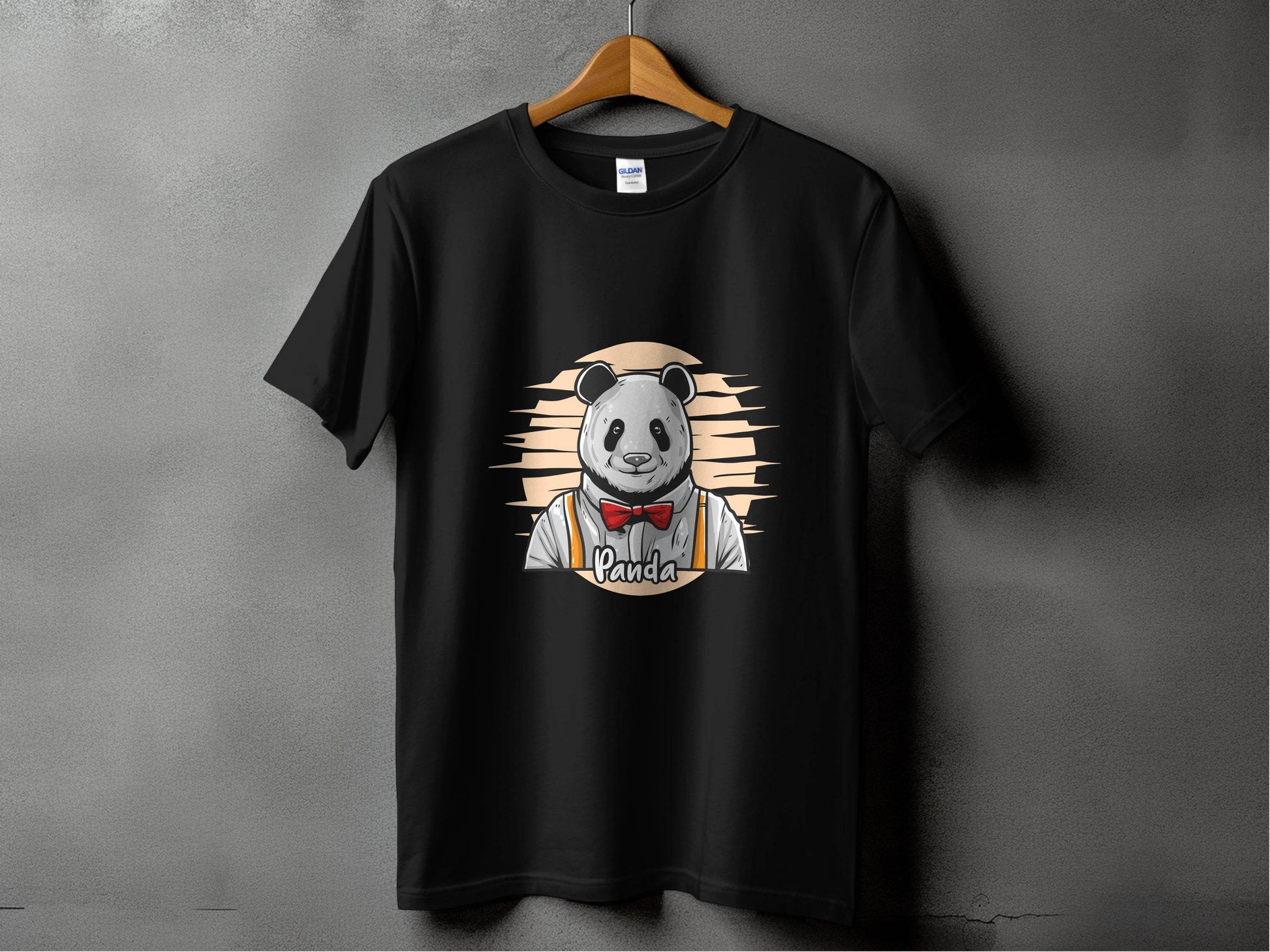 Fun Cartoon Panda Wearing Bow Tie Graphic T-Shirt - Design & Vybe