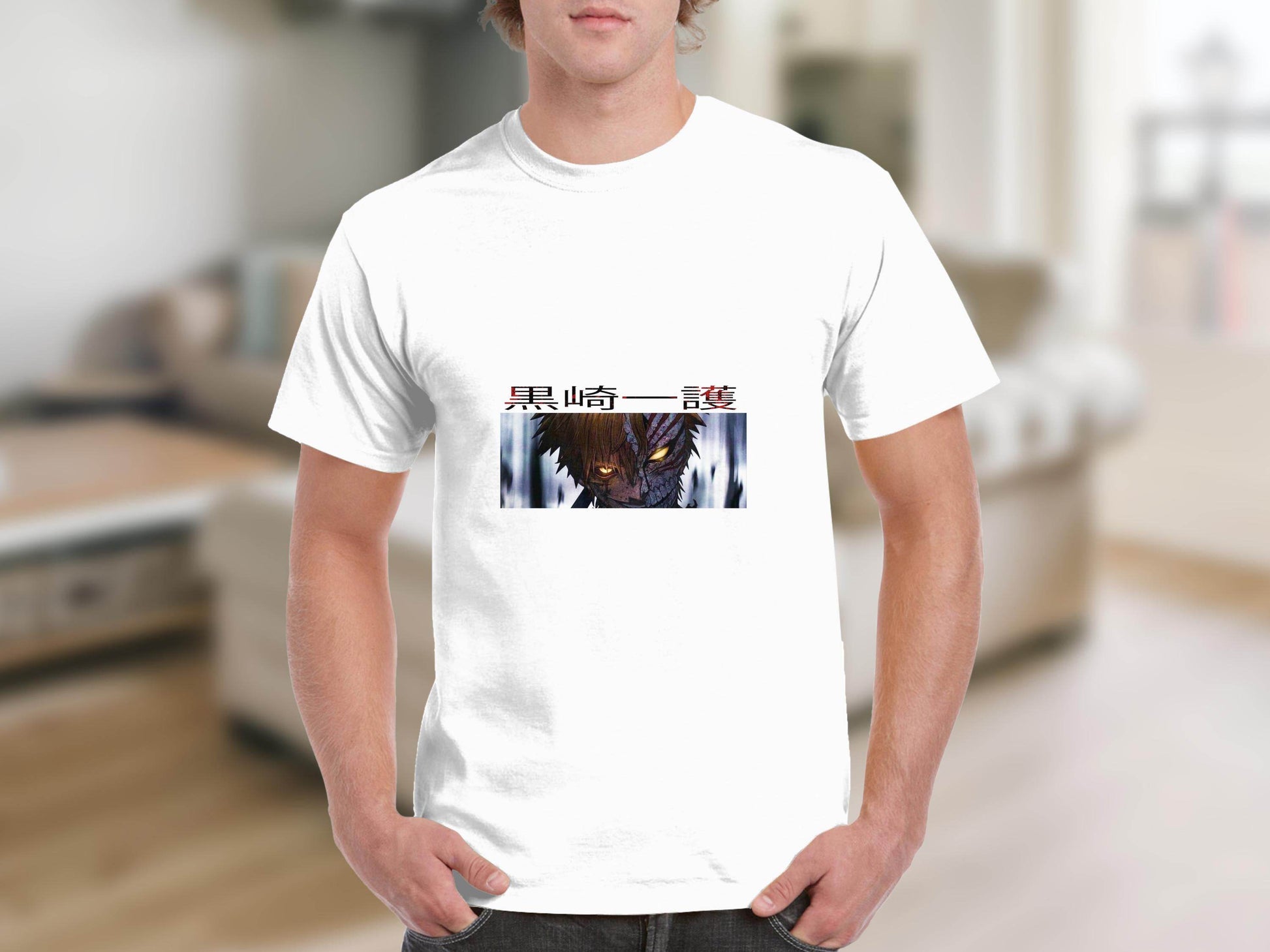 Anime Character Half Mask Kurosaki Ichigo Art T-Shirt - Design & Vybe