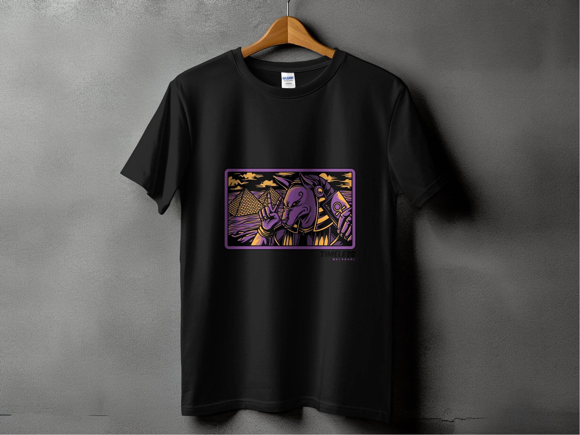 Egyptian Anubis Pharaoh with Pyramids Graphic T-Shirt - Design & Vybe