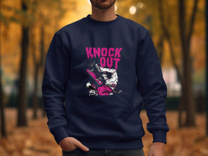 Knock Out Skateboarding Skeleton Illustration Art Sweater - Design & Vybe