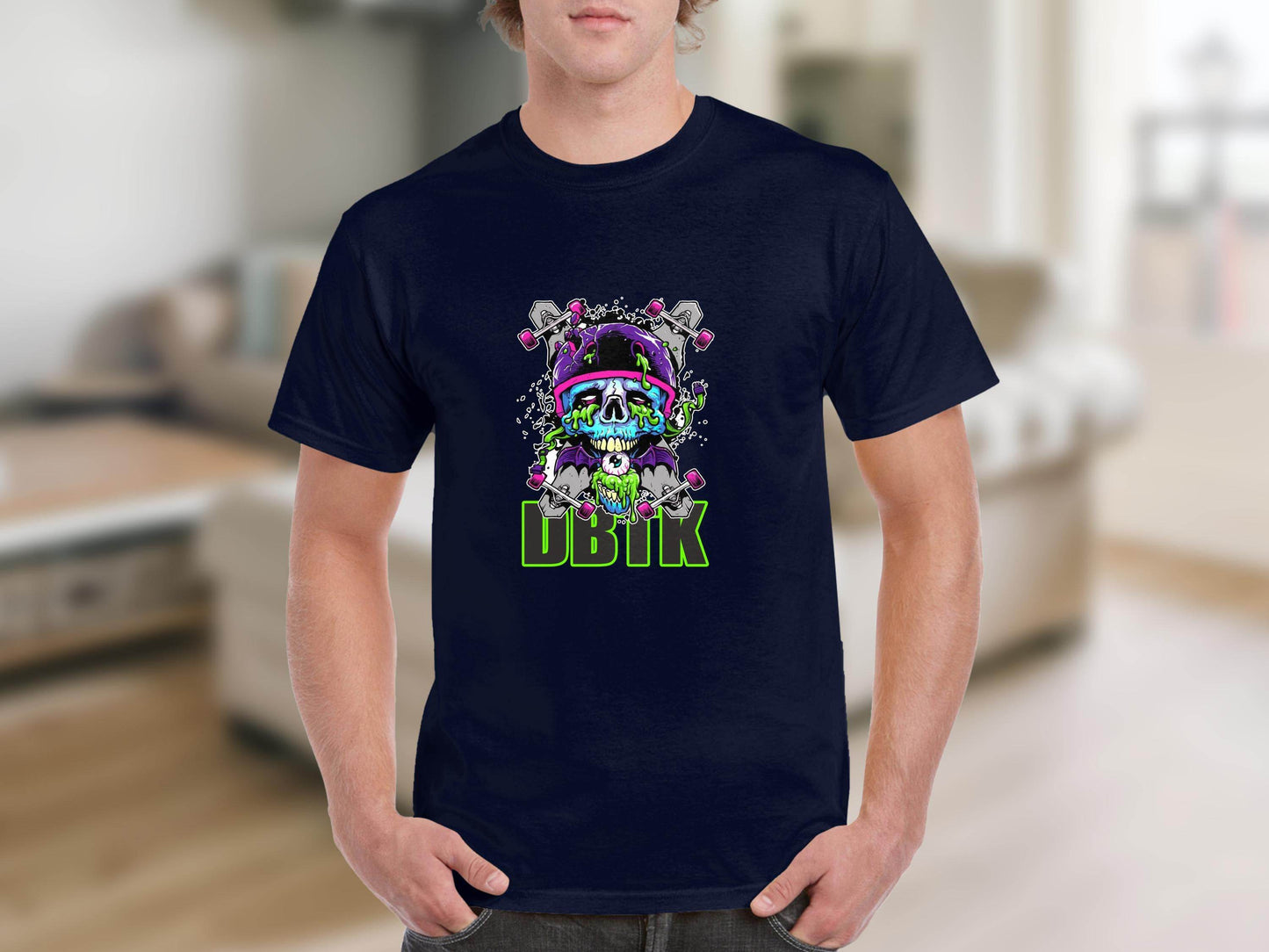 Skull Skateboards UBIK Text Design Artwork T-Shirt - Design & Vybe
