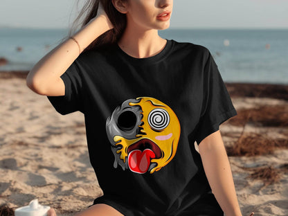 Melting Face with Swirling Eyes Smiley Graphic T-Shirt - Design & Vybe