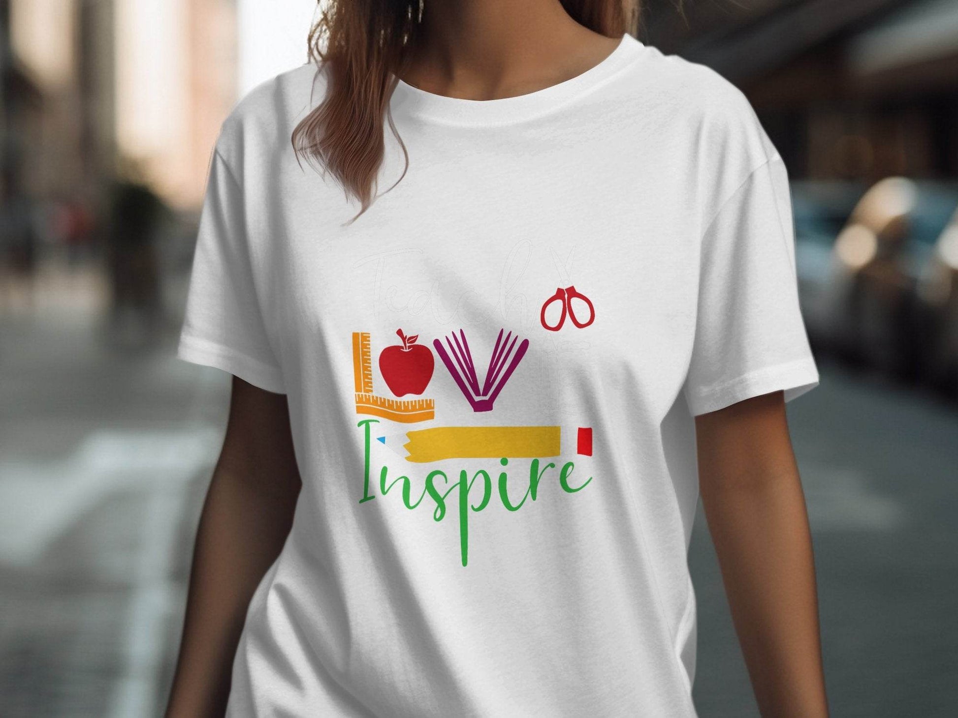 Teach Love Inspire Back To School Design Teachers T-Shirt - Design & Vybe