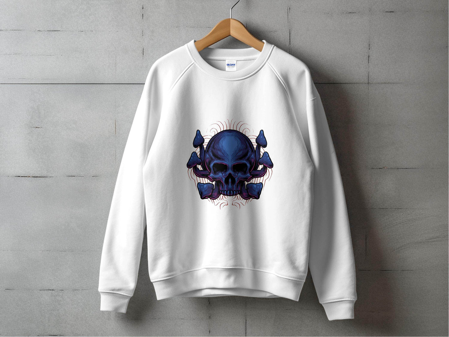 Skull and Mushroom Design Graphic Sweater - Design & Vybe