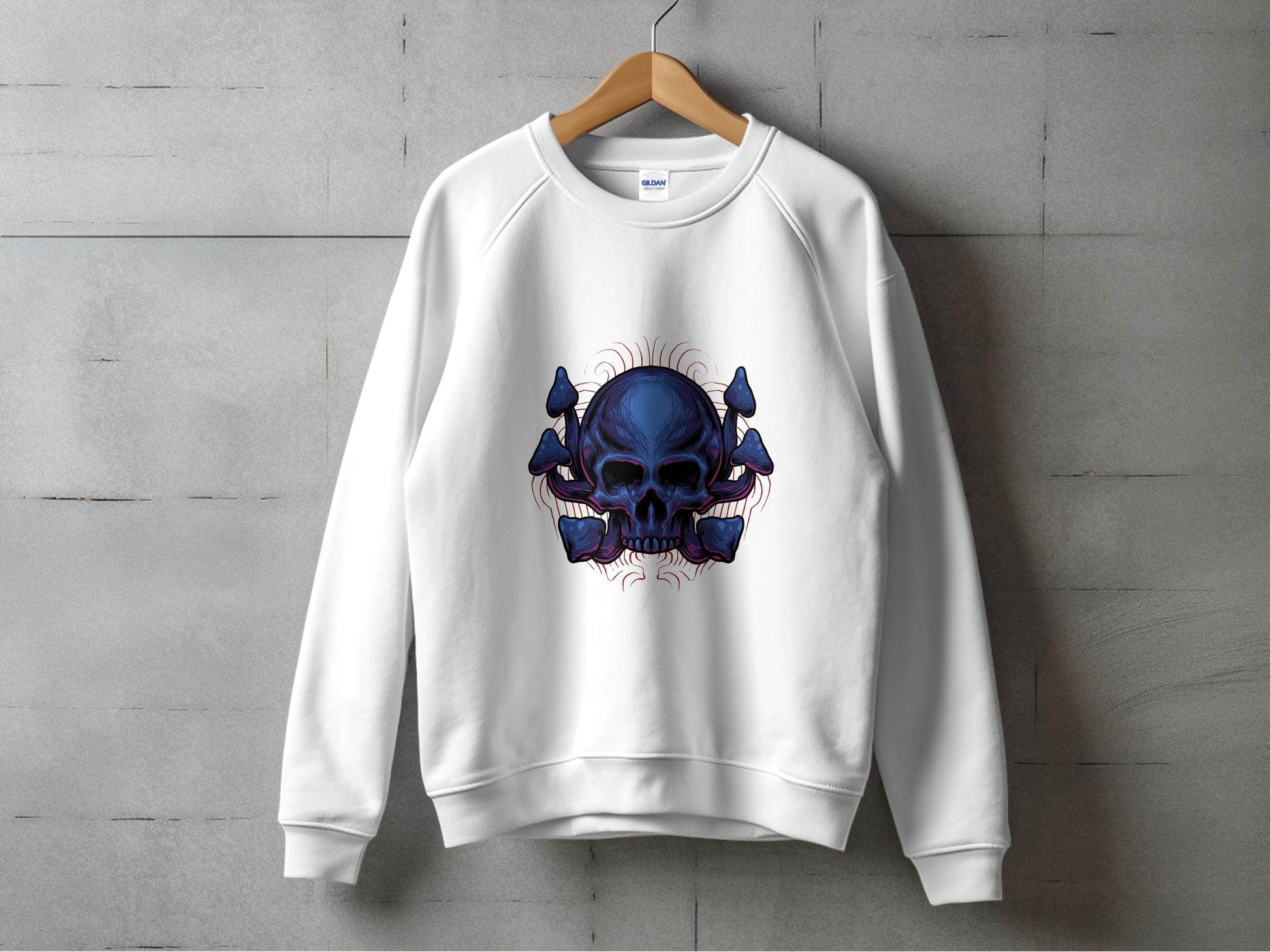 Skull and Mushroom Design Graphic Sweater - Design & Vybe