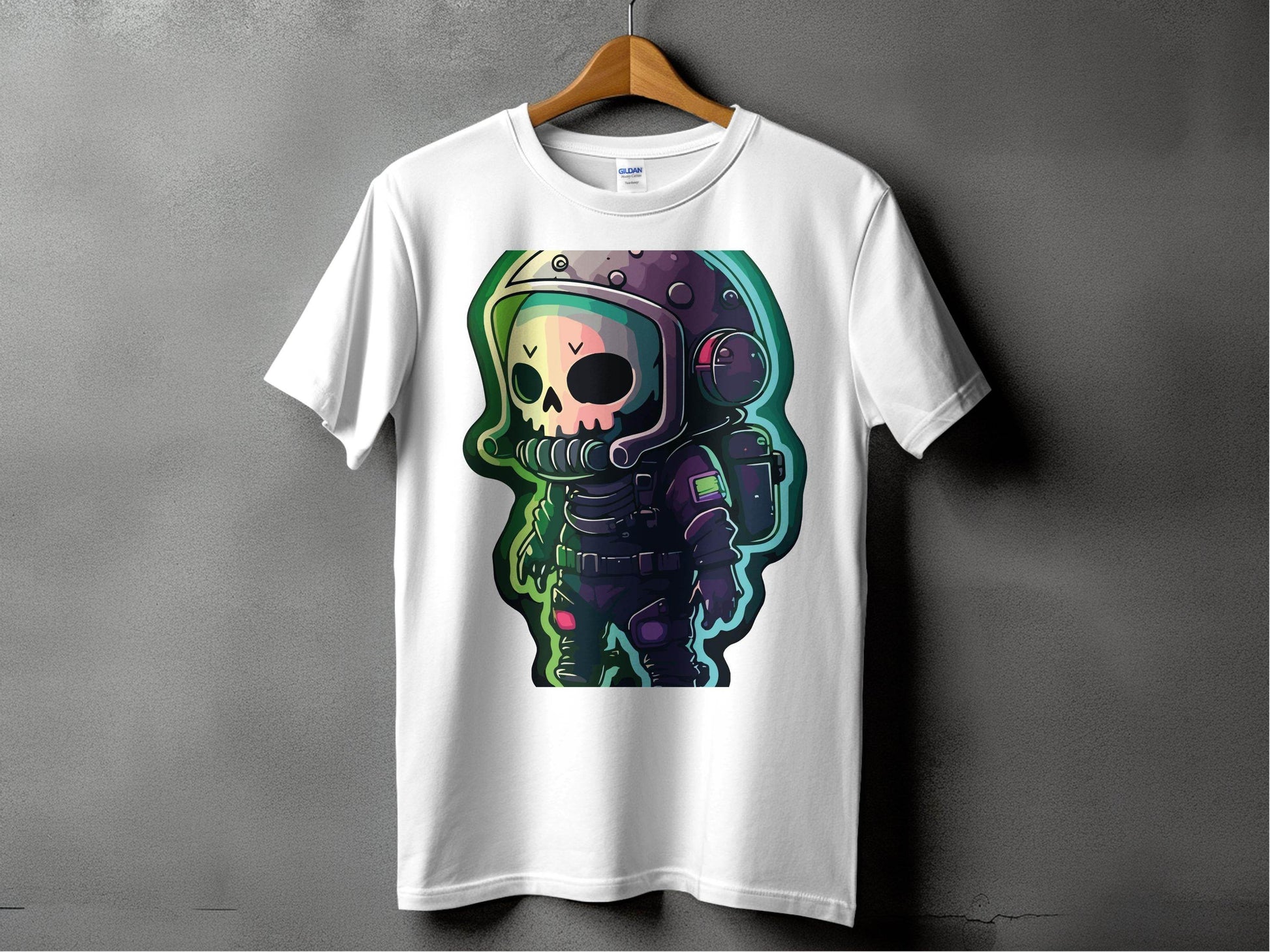 Futuristic Skull Astronaut Graphic Tee Shirt product type