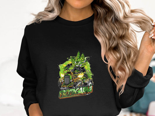 Propaganja Leaf Hot Rod Rider Graphic Print Design Sweater - Design & Vybe