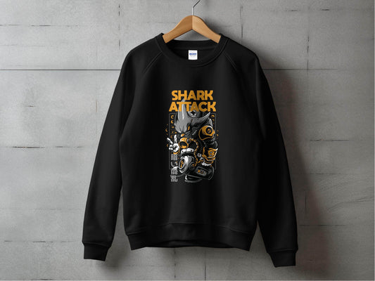 Shark Attack Graphic Illustration Inspired Design Sweater - Design & Vybe