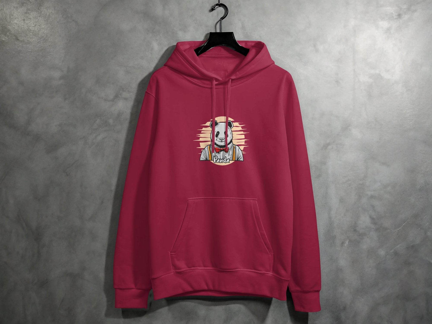 Fun Cartoon Panda Wearing Bow Tie Graphic Hoodie - Design & Vybe