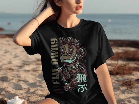 Fly Away Robot Design Featuring Einstein Quote T-Shirt - Design & Vybe