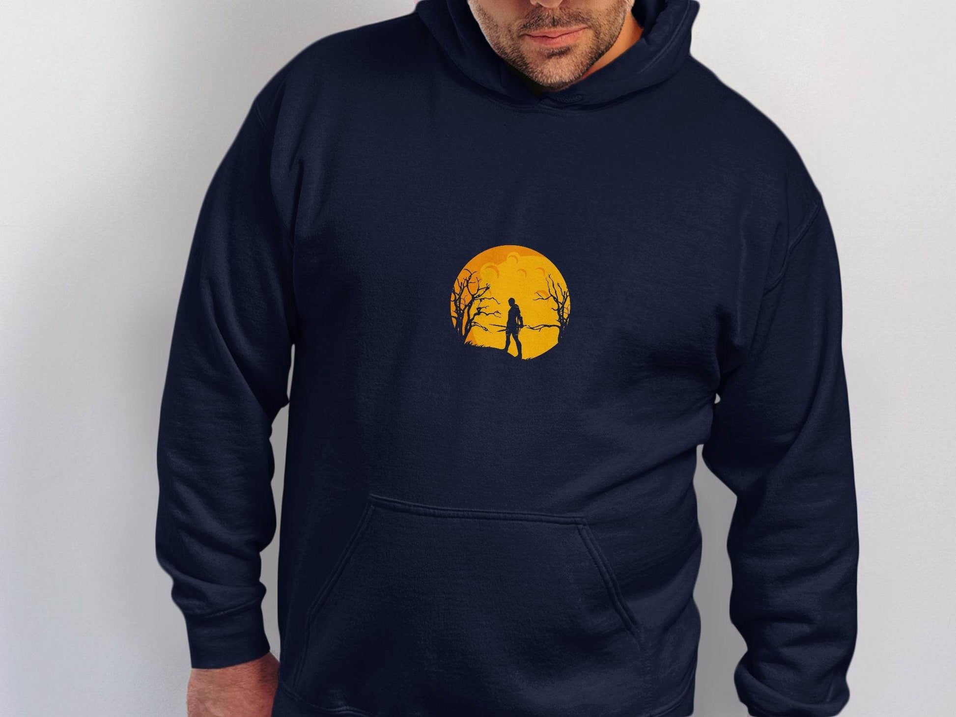 Silhouette Knight Under Yellow Moon Unique Style Hoodie - Design & Vybe