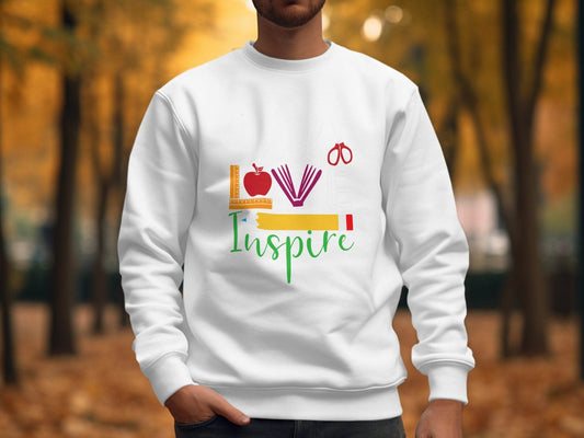 Teach Love Inspire Back To School Design Teachers Sweater - Design & Vybe