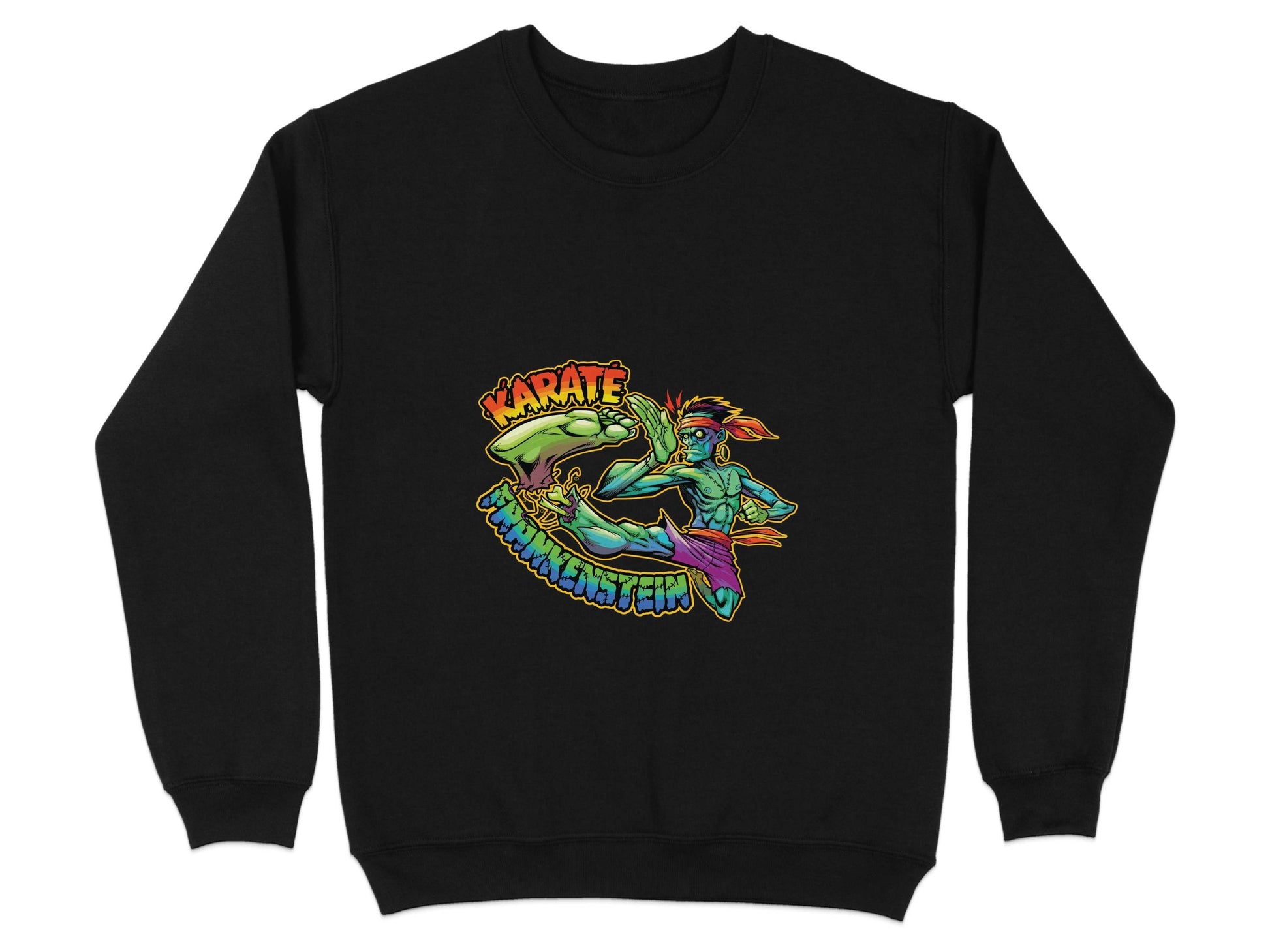 Karate Frankenstein Zombie Monster Funny Halloween Sweater - Design & Vybe