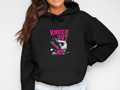 Knock Out Skateboarding Skeleton Illustration Art Hoodie - Design & Vybe