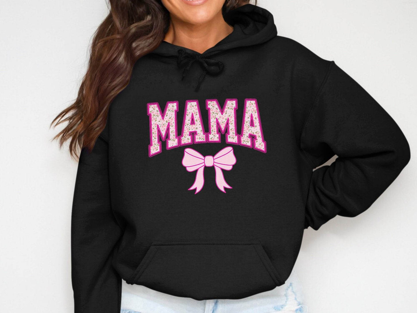Floral Mama With Bow Graphic Design For Moms Hoodie - Design & Vybe