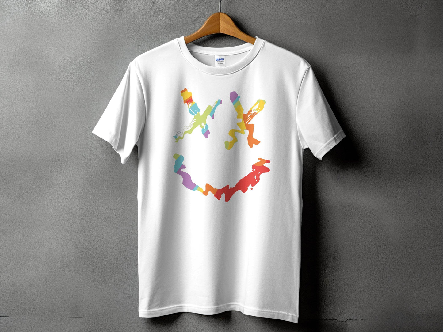 Unique Abstract Dead Smile Colorful Graphic Design Artwork T-shirt - Design & Vybe