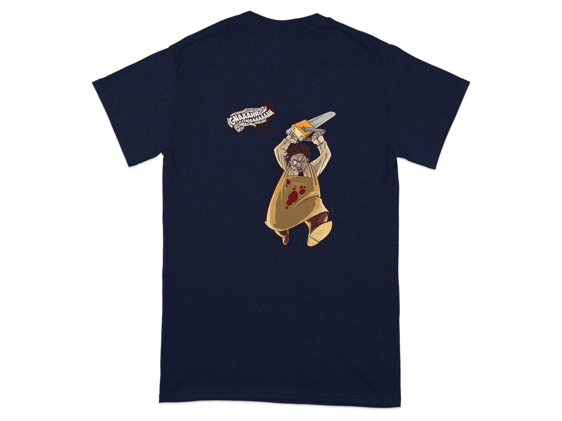 Horror Movie Villain with Chainsaw Illustration T-Shirt - Design & Vybe