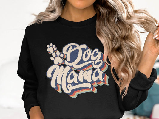 Retro Style Dog Mama Vintage Design Graphic Sweater - Design & Vybe