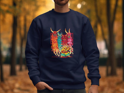 Samurai Versus Demons Graphic Novelty Unisex Sweater - Design & Vybe