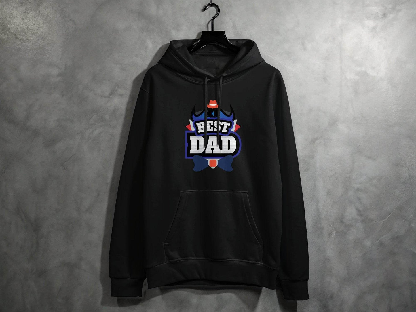 Hat & Mustache Style Best Dad Graphic Design Hoodie - Design & Vybe