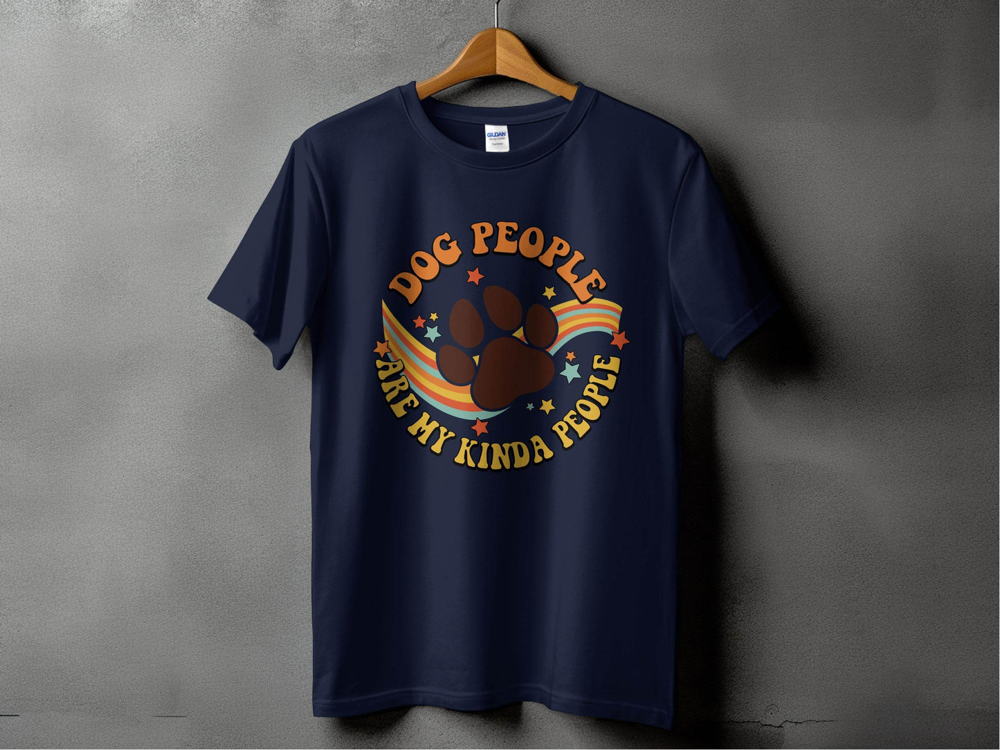 Dog People Are My Kinda People Retro Style Dog Paw T-Shirt - Design & Vybe