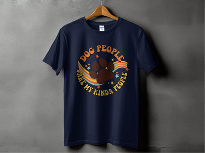Dog People Are My Kinda People Retro Style Dog Paw T-Shirt - Design & Vybe