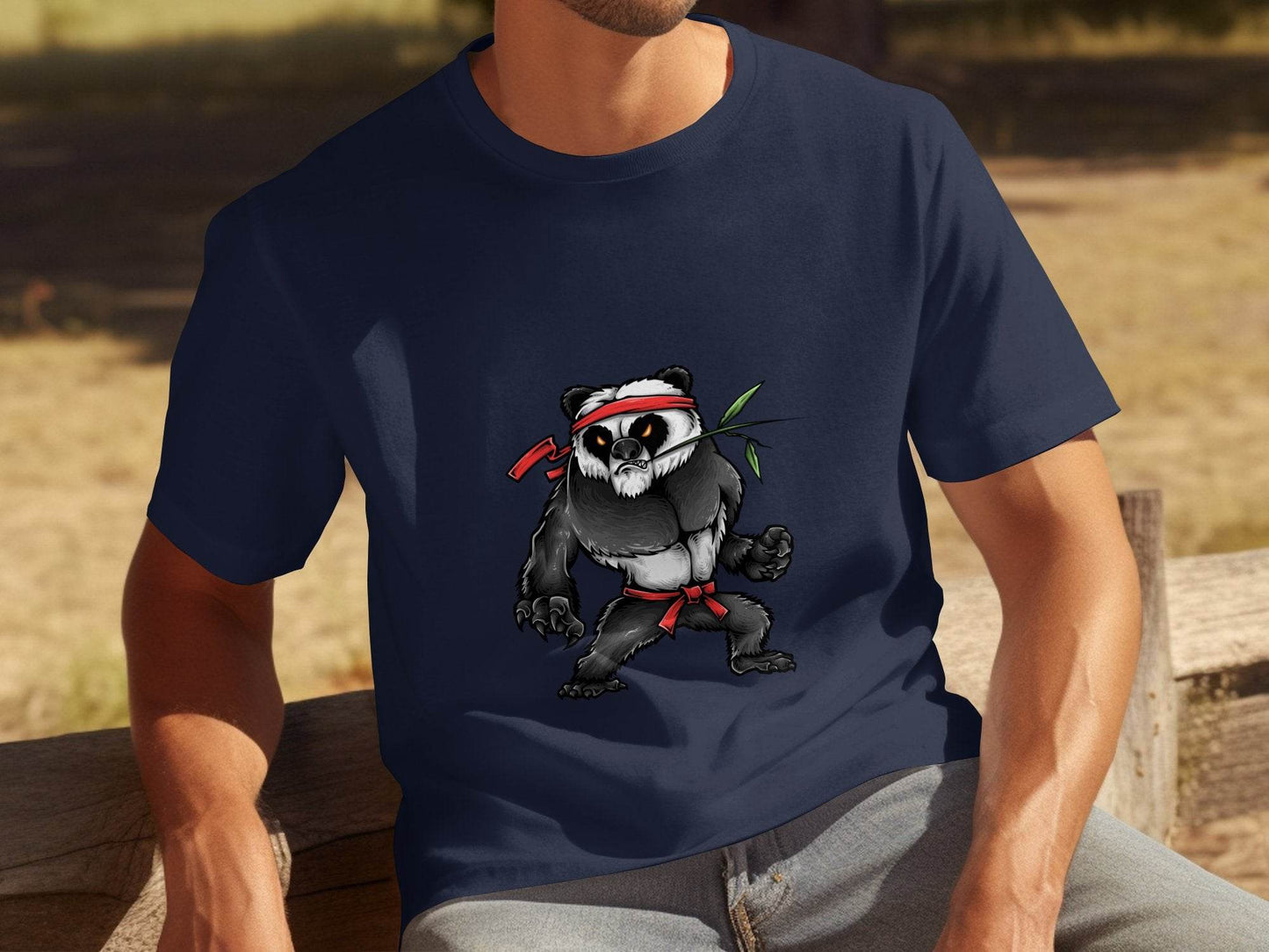Fierce Martial Arts Panda Printed T-Shirt - Design & Vybe