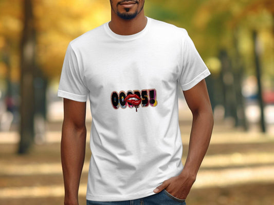 OOOPS With Red Lips Fashion Statement T-Shirt - Design & Vybe
