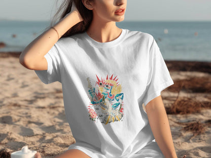 Rock and Roll Zombie Plays Guitar Artwork T-Shirt - Design & Vybe