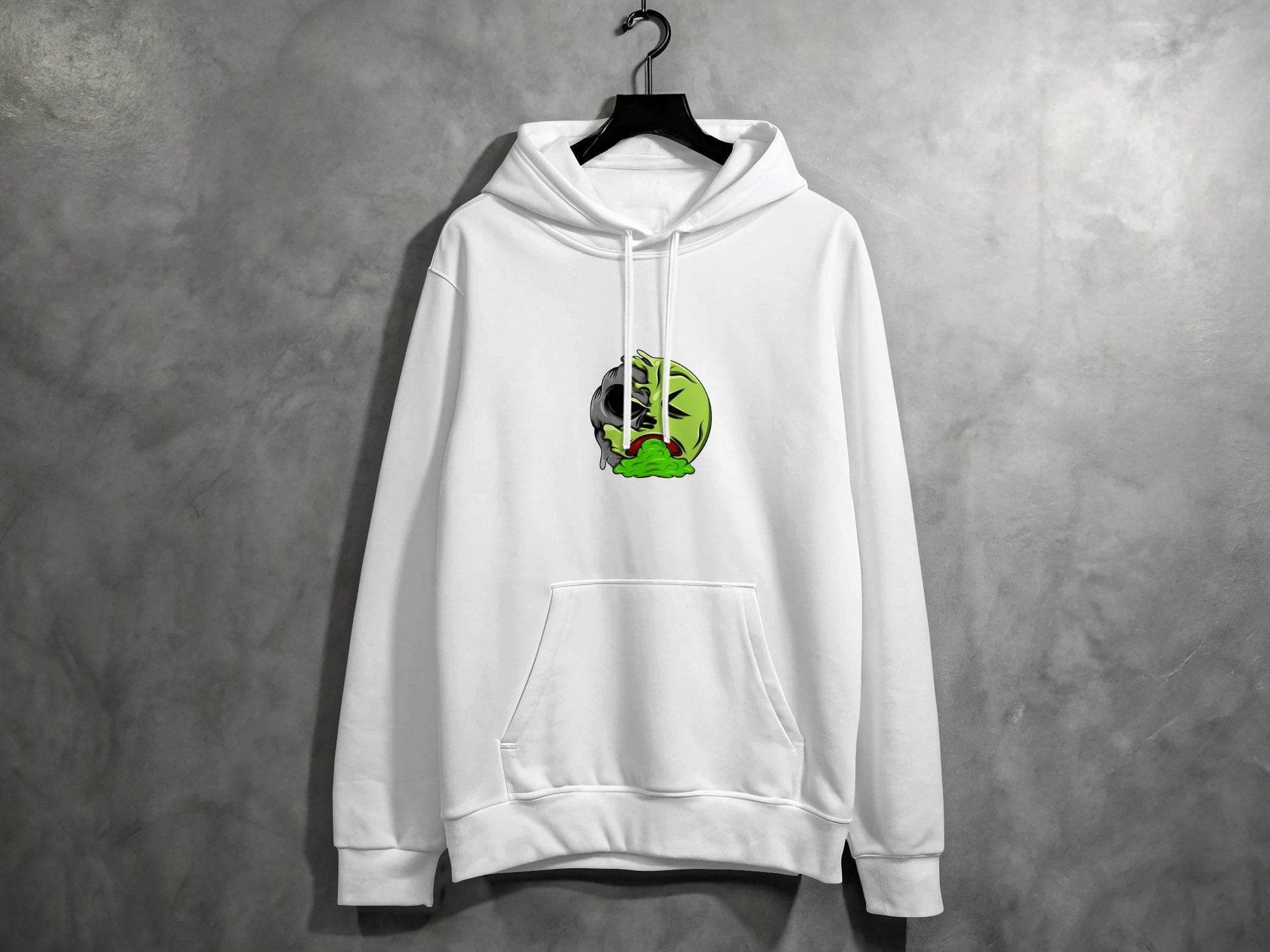 Half Zombie Half Emoji Graphic Design Illustration Hoodie - Design & Vybe