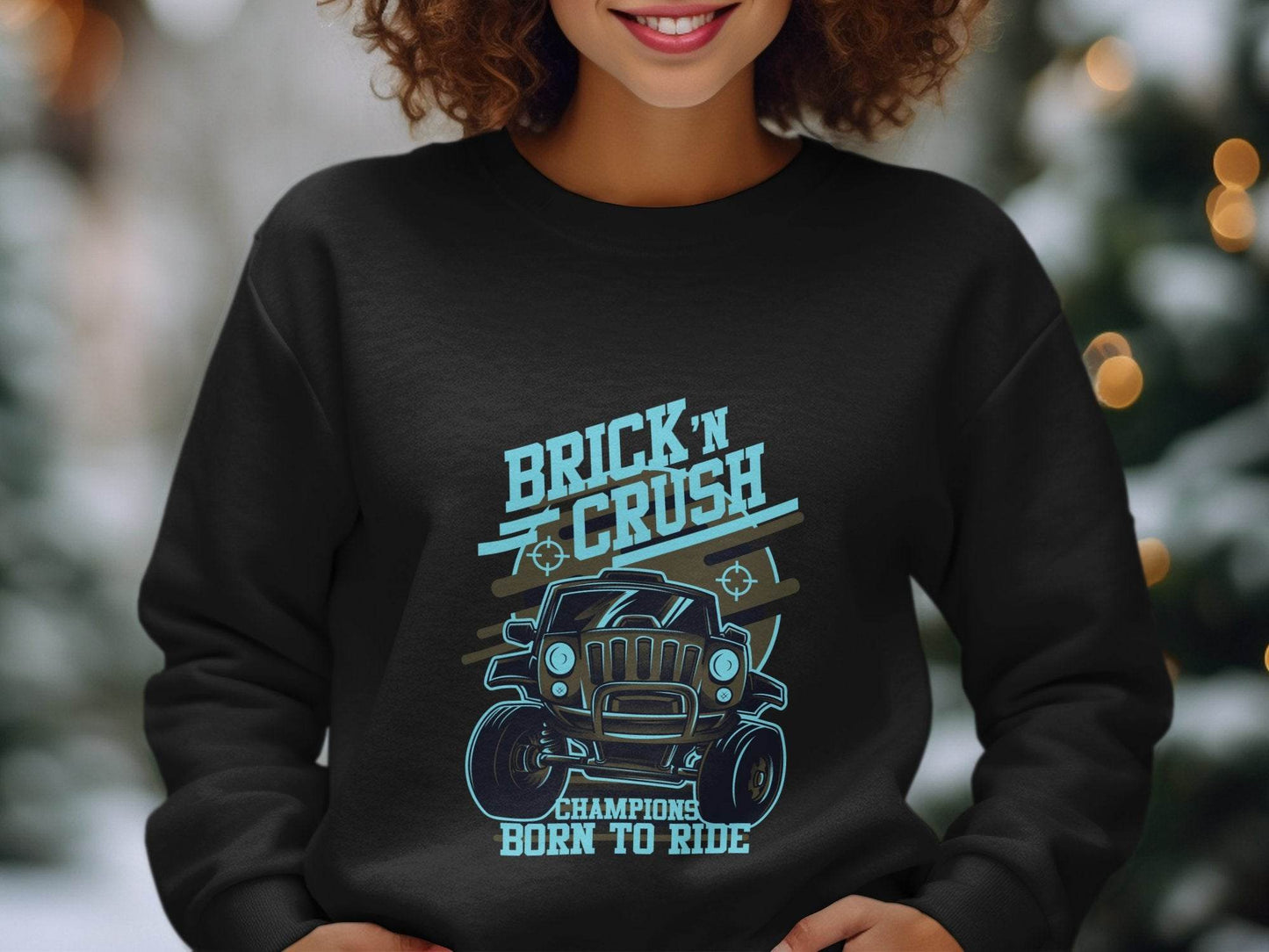 Brick n Crush Champions Born to Ride Graphic Sweater - Design & Vybe