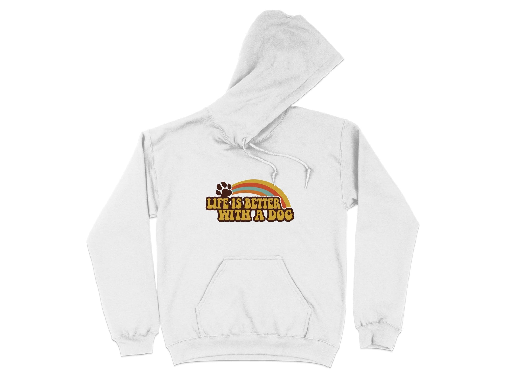 Life is Better With a Dog Colorful Text Rainbow Hoodie - Design & Vybe