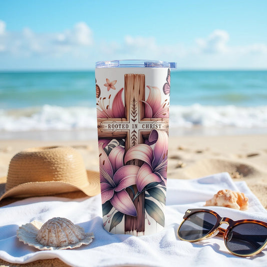 Rooted in Christ Floral Design Tumbler product type